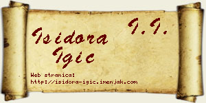 Isidora Igić vizit kartica